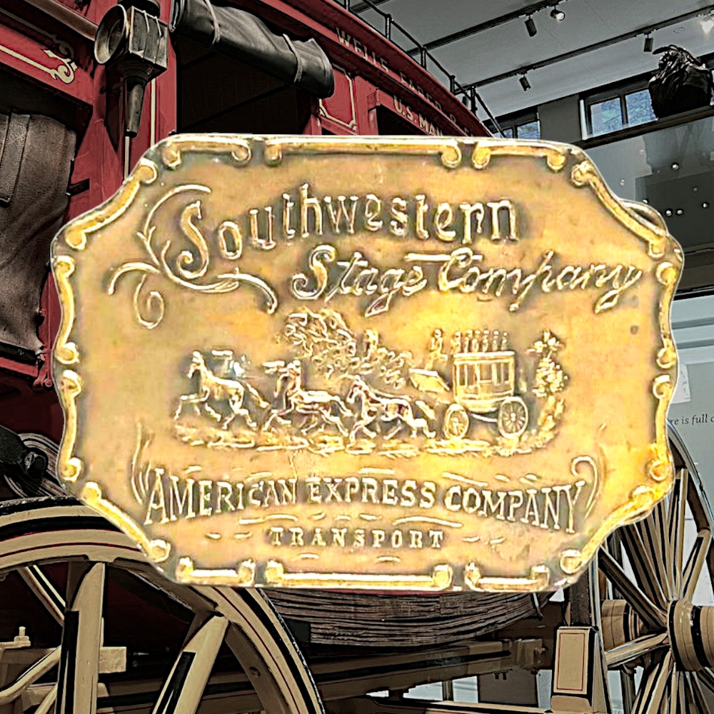 Vintage Brass Southwestern Stage Co. American Express Transport Co. Belt Buckle